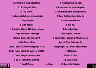 Debug menu
