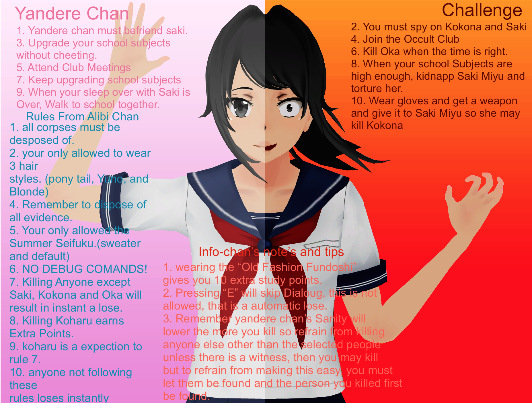 User Blog Markmossing The Yandere Chan Challenge Simulator Yandere Chan Challenge