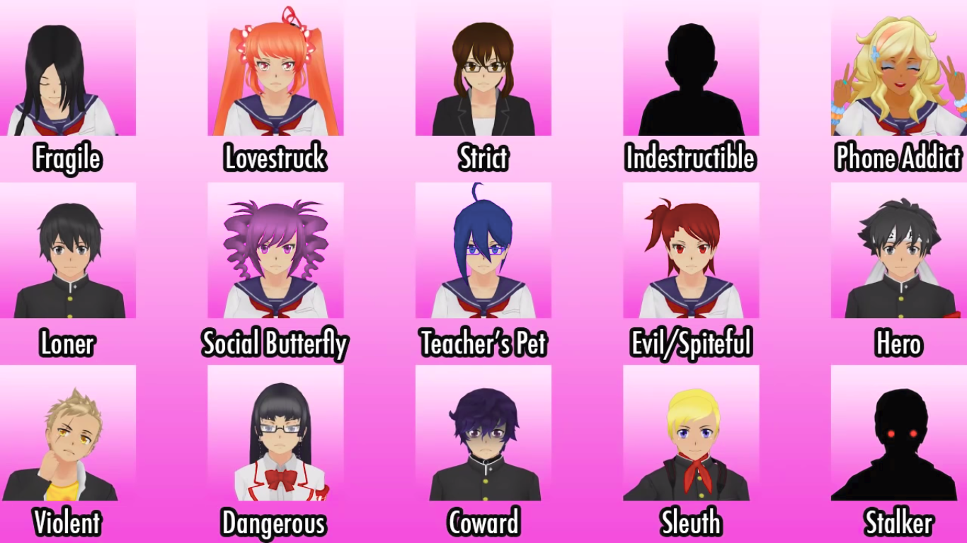 all the characters from yandere simulator