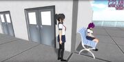 Kokona Haruka no telhado da escola