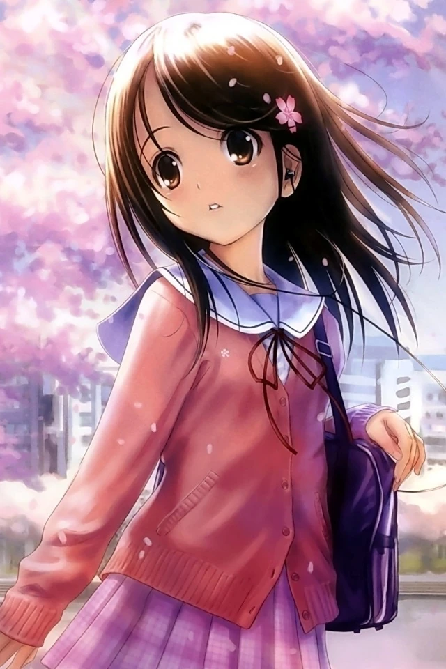 Image - 8647-school-anime-girl-iphone-hd-wallpaper 640x960 ...