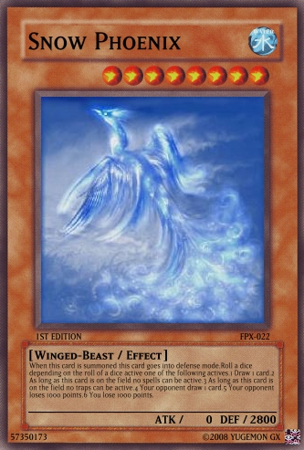 snow phoenix yu gi oh card maker wiki fandom powered photo card maker templates
