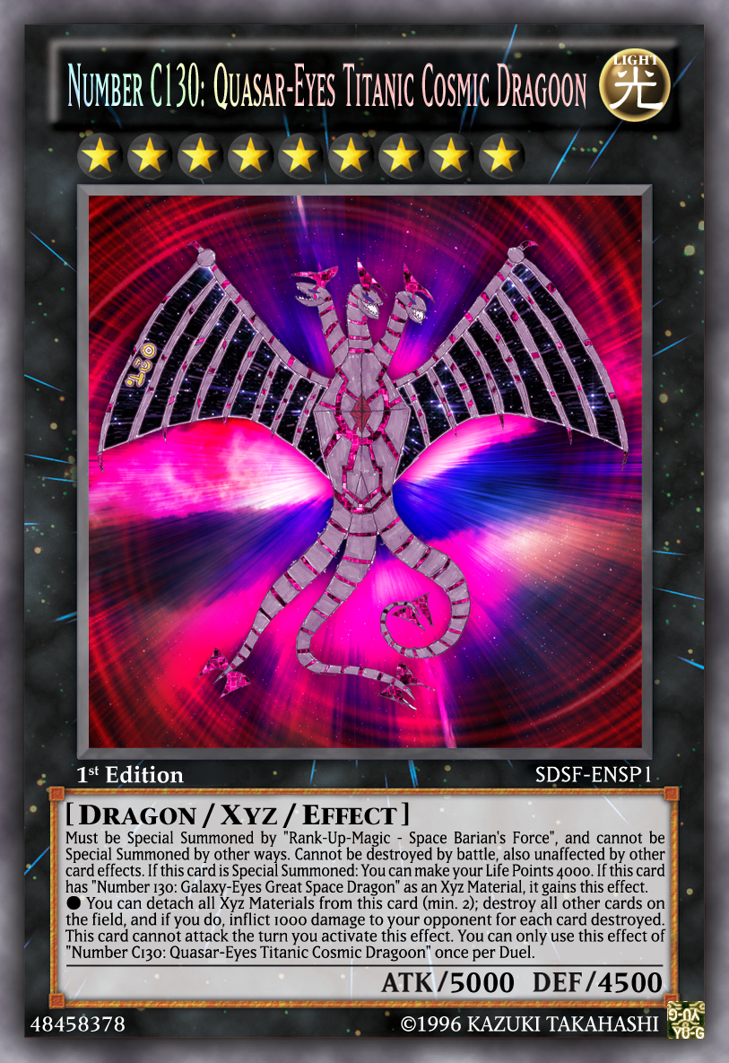 Number C130: Quasar-Eyes Titanic Cosmic Dragoon | Yu-Gi-Oh Card Maker