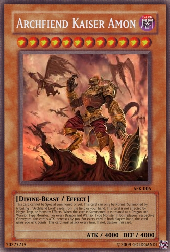 Archfiend Kaiser Amon Yu Gi Oh Card Maker Wiki FANDOM Archfiend Kaiser Amon Yu Gi Oh Card Maker Wiki FANDOM