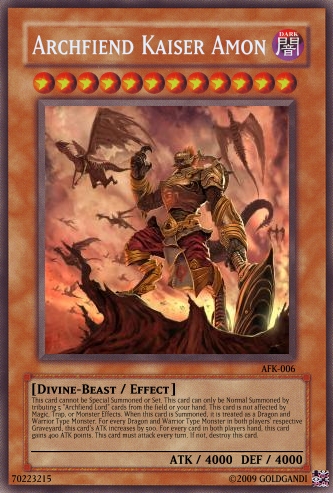 Archfiend Kaiser Amon Yu Gi Oh Card Maker Wiki FANDOM 