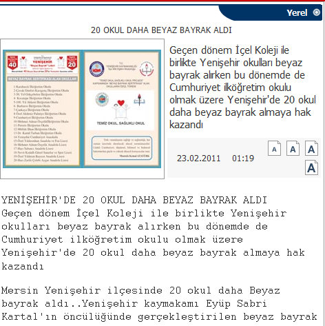 Beyaz bayrak haberi.