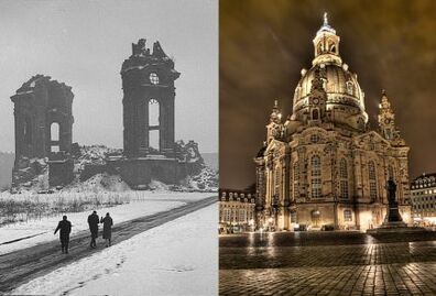 Dresden katedrali 2009 da tecdiden yapıldı Frauenkirchedresdenchurchbeforea