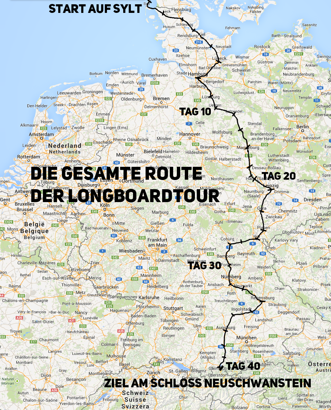 longboard tour 2014 route