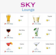 Sky Lounge Menu