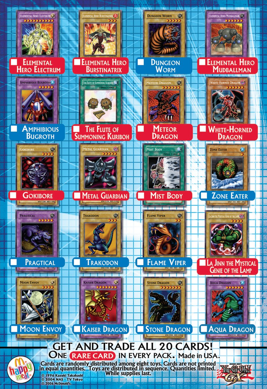 McDonalds Promotional Cards 2 Yu Gi Oh FANDOM Powered By Wikia