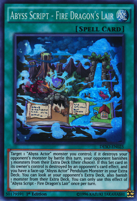 TANIERE DU DRAGON DE FEU DESO-FR025 x 2 Carte Yu Gi Oh SCRIPT DES ABYSSES