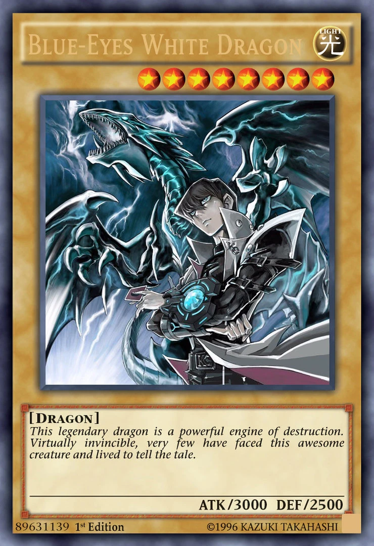 Imagem Blue eyes white dragon alt artwork fanmade card by