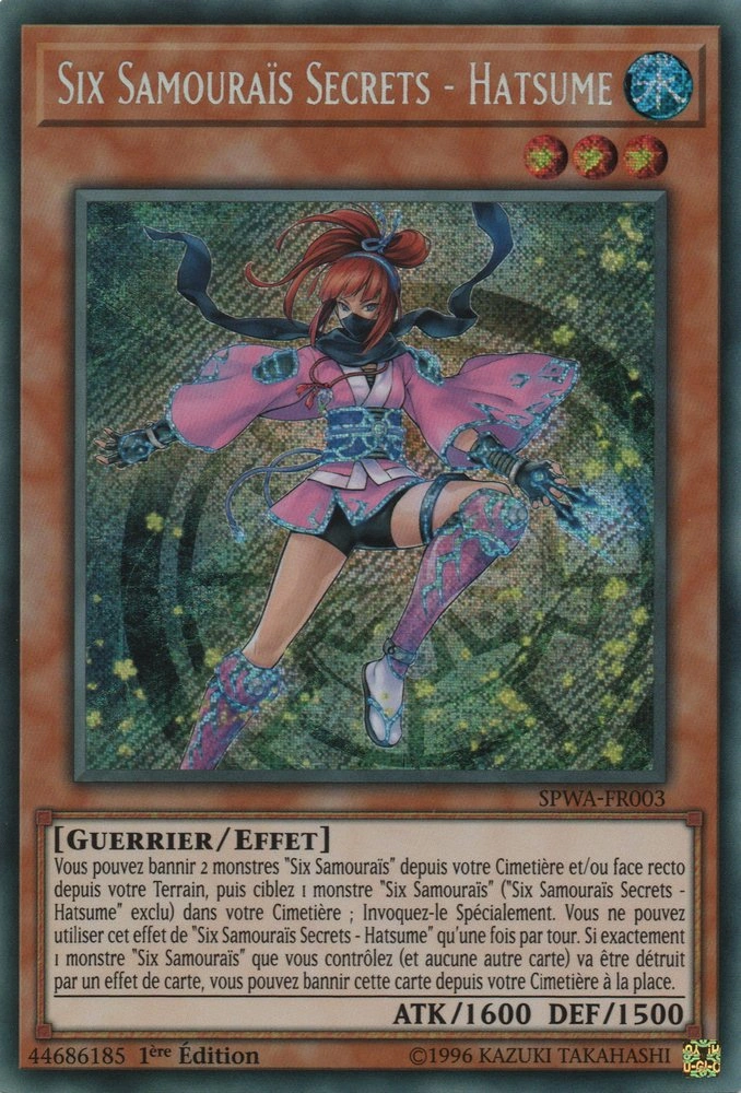 Thẻ Bài Yugioh Chính Hãng Secret Six Samurai - Hatsume - RA03-EN016