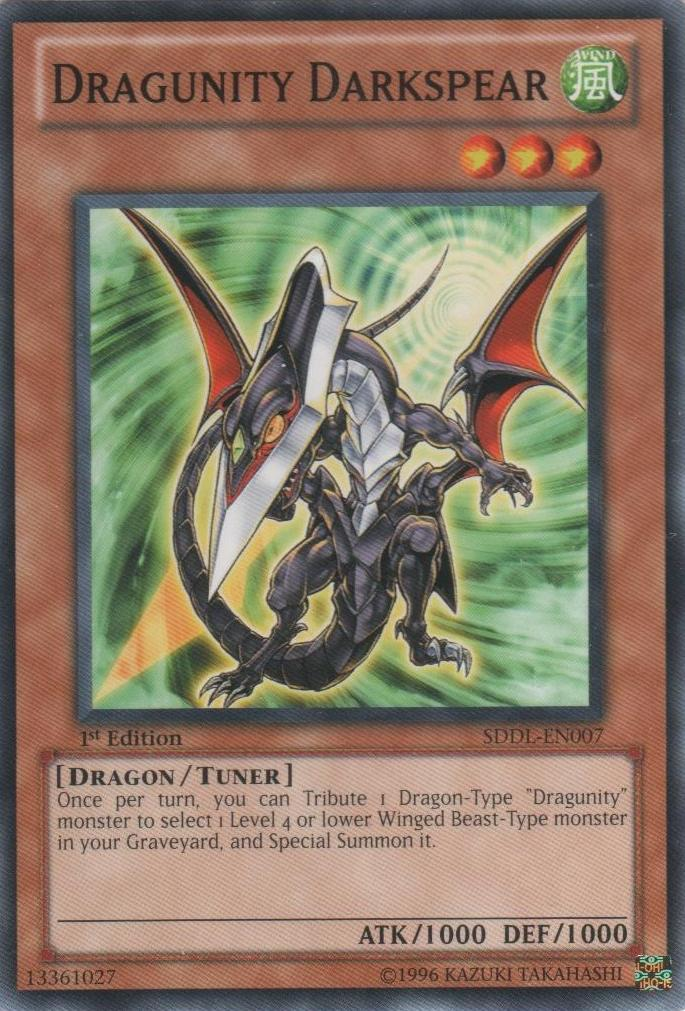 3x Yugioh SDDL-EN004 Dragunity Dux Common Card