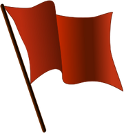 Red flag waving svg
