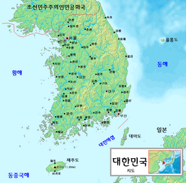 South Korea map - ko