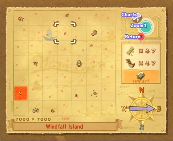 Zelda Wind Waker Ghost Ship Chart