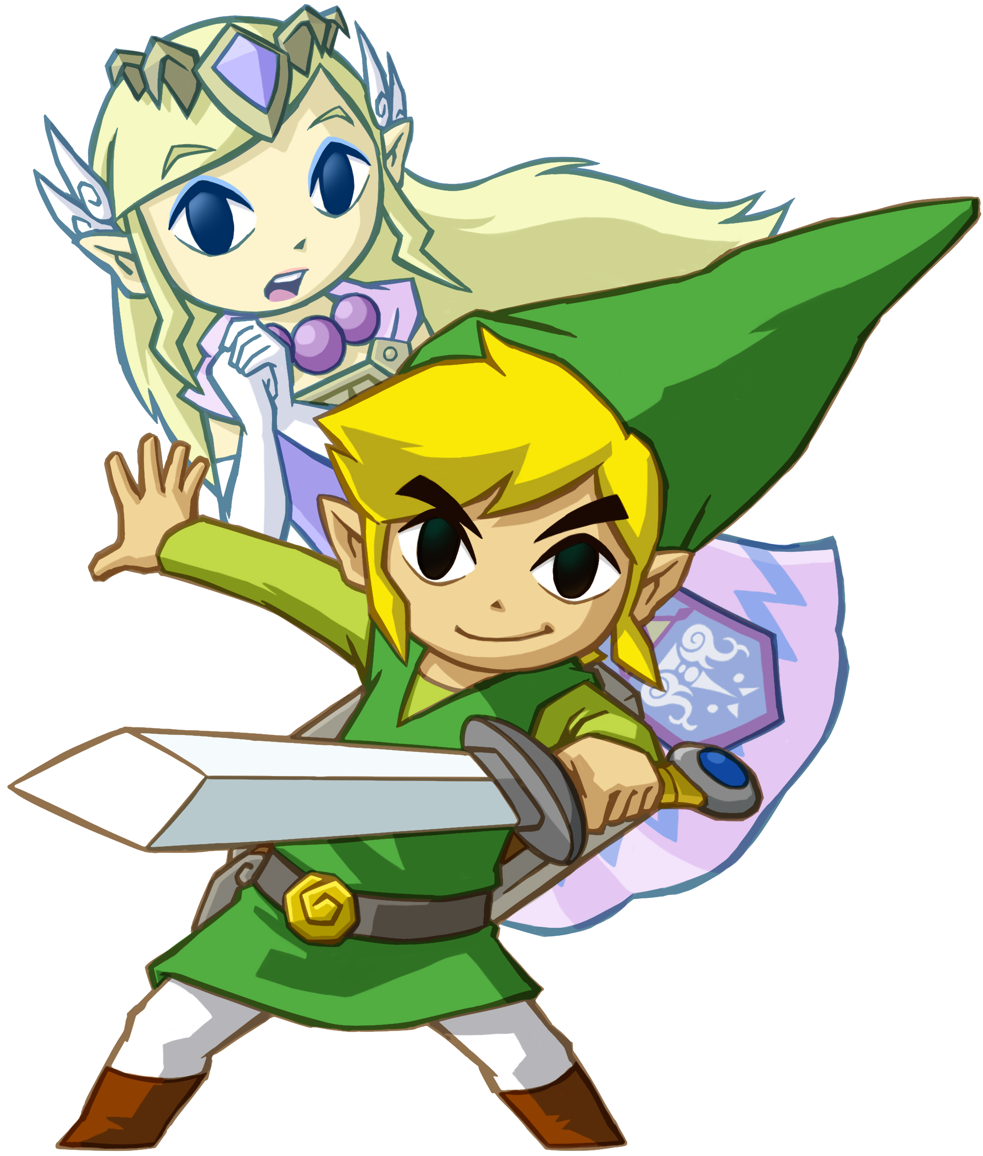 Bild Link Und Zelda Artwork Spirit Tracks Png Zeldapedia Fandom