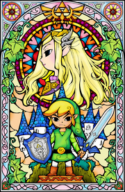 Link and Zelda Stained Glass Window