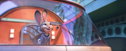 Judy on train